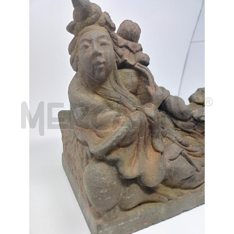 SCULTURA PIETRA DONNA SDRAIATA CINESE FIORI | Mercatino dell'Usato Roma re di roma 2