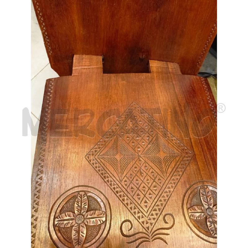 SEDIA BASSA IN LEGNO INTAGLIATA | Mercatino dell'Usato Roma re di roma 4