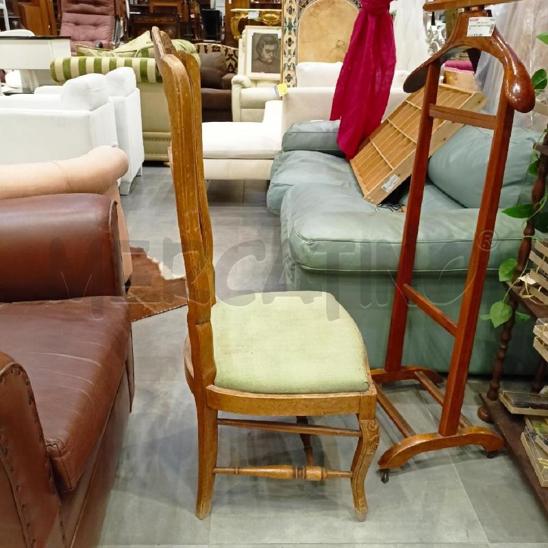 SEDIA DA CAMINO INTAGLIO FIORI SEDUTA VERDE  | Mercatino dell'Usato Roma re di roma 2