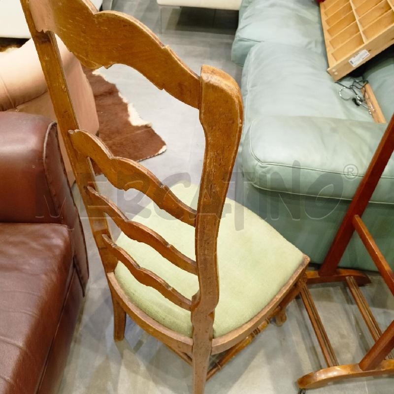 SEDIA DA CAMINO INTAGLIO FIORI SEDUTA VERDE  | Mercatino dell'Usato Roma re di roma 3