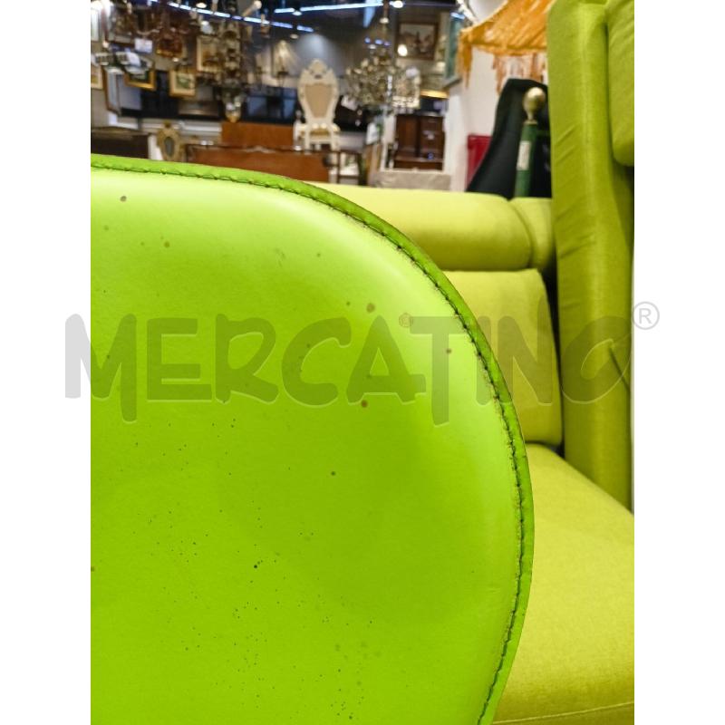 SEDIA JULIA CUOIO VERDE ACIDO SCHIENALE TONDO  | Mercatino dell'Usato Roma re di roma 2