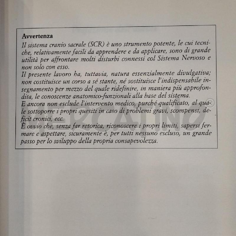 SERGIO SANTONI IL SISTEMA CRANIO SACRALE 1998 ARMENIA | Mercatino dell'Usato Roma re di roma 5