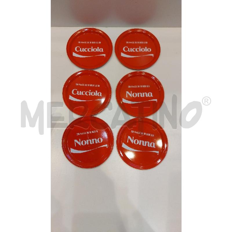 SET 6 SOTTOBICCHIERI COCA COLA CON CONTENITORE IN METALLO | Mercatino dell'Usato Roma re di roma 2