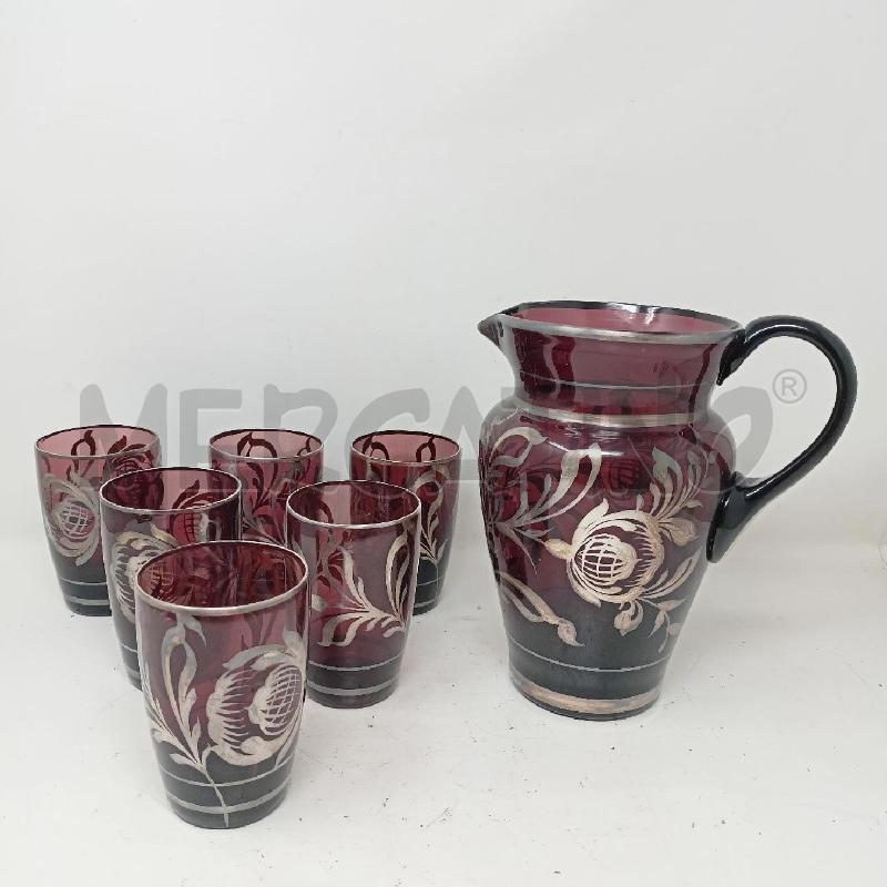 SET BICCHIERI VETRO BORDEAU DEC FIORI SILVER | Mercatino dell'Usato Roma re di roma 1