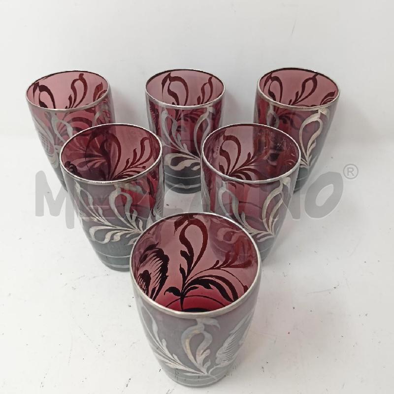 SET BICCHIERI VETRO BORDEAU DEC FIORI SILVER | Mercatino dell'Usato Roma re di roma 3