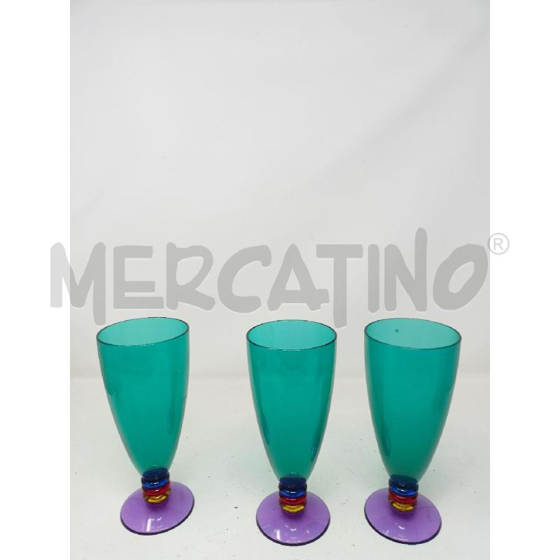 SET CALICI GUZZINI PLASTICA 3 ANELLI COLORATI  | Mercatino dell'Usato Roma re di roma 2