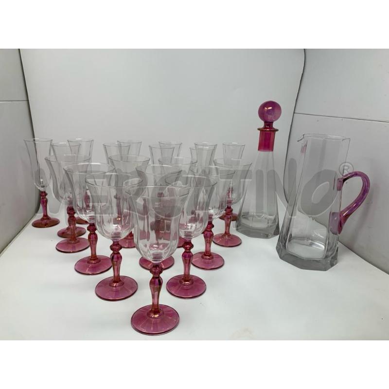 SET CALICI STELO ROSA PERLATO COPPA CAMPANA  | Mercatino dell'Usato Roma re di roma 1