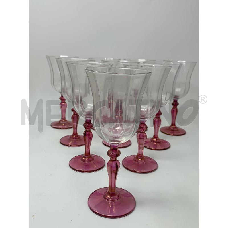 SET CALICI STELO ROSA PERLATO COPPA CAMPANA  | Mercatino dell'Usato Roma re di roma 4