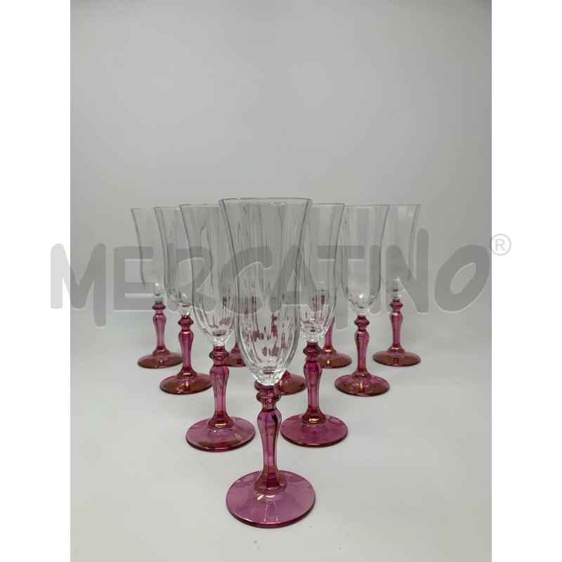SET CALICI STELO ROSA PERLATO COPPA CAMPANA  | Mercatino dell'Usato Roma re di roma 5