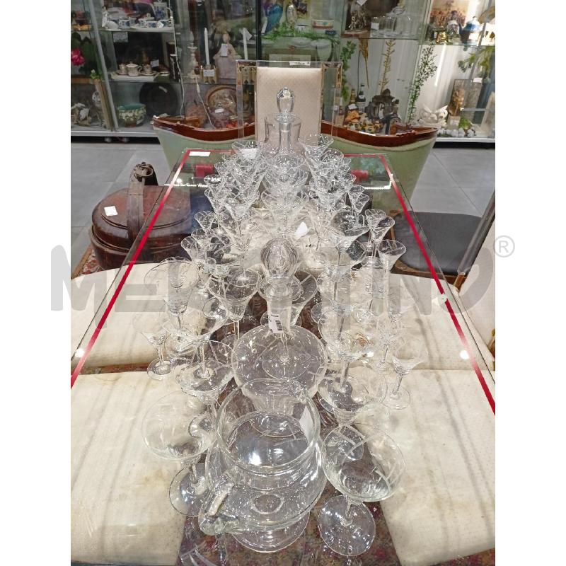 SET CALICI VETRO MOLATO FASCE FOGLIE+BOTT+CARAF | Mercatino dell'Usato Roma re di roma 1