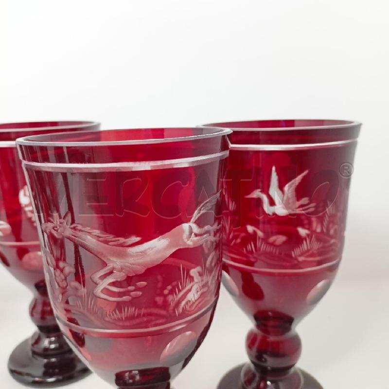SET CALICI VETRO MOLATO ROSSO CASE CAVALLI  | Mercatino dell'Usato Roma re di roma 3