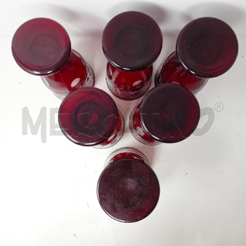 SET CALICI VETRO MOLATO ROSSO CASE CAVALLI  | Mercatino dell'Usato Roma re di roma 4