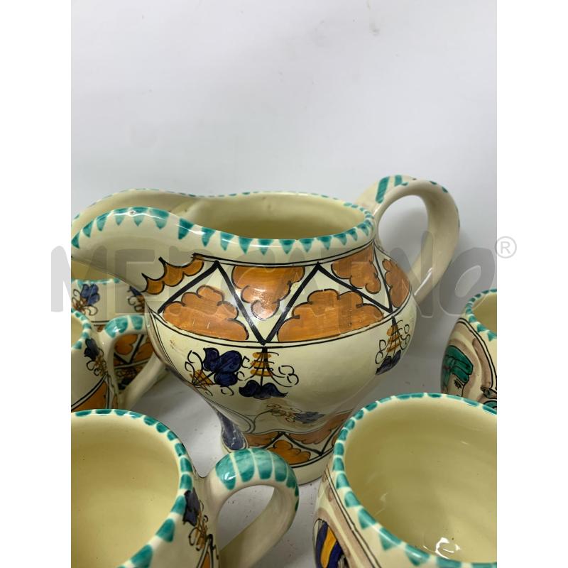 SET CERAMICA ORVIETO BOCCALI PROFILI PERSONAGGI DEC AZZURRI  | Mercatino dell'Usato Roma re di roma 2