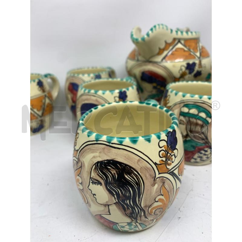 SET CERAMICA ORVIETO BOCCALI PROFILI PERSONAGGI DEC AZZURRI  | Mercatino dell'Usato Roma re di roma 3