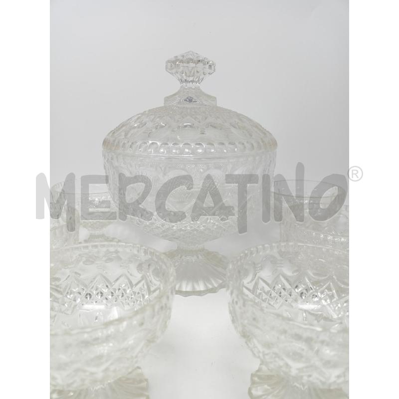 SET COPPETE VETRO + COPPA GRANDE DEC QUADRATINI  | Mercatino dell'Usato Roma re di roma 2