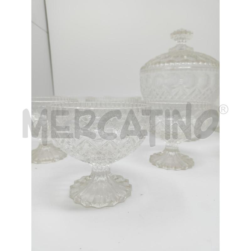 SET COPPETE VETRO + COPPA GRANDE DEC QUADRATINI  | Mercatino dell'Usato Roma re di roma 3