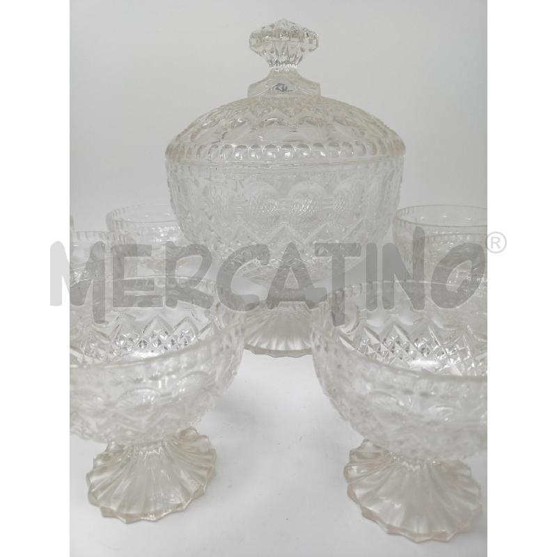 SET COPPETE VETRO + COPPA GRANDE DEC QUADRATINI  | Mercatino dell'Usato Roma re di roma 4