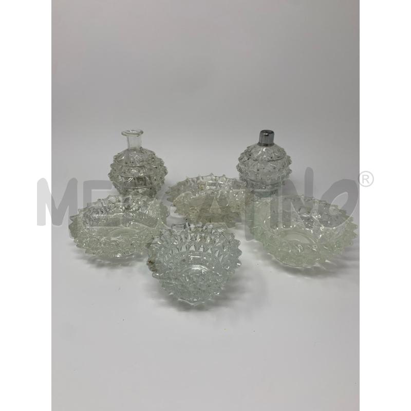 SET COPPETTE AMPOLLE VETRO ROSTRATO EPOCA  | Mercatino dell'Usato Roma re di roma 1