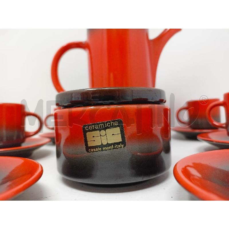 SET DA CAFFÈ SIC ARANCIONE MARRONE | Mercatino dell'Usato Roma re di roma 2