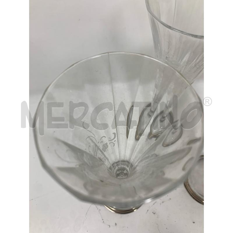 SET FLUTE CONICI CRISTALLO SFACCETTATI BASE SILVER  | Mercatino dell'Usato Roma re di roma 2