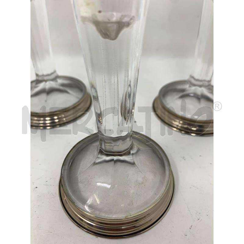 SET FLUTE CONICI CRISTALLO SFACCETTATI BASE SILVER  | Mercatino dell'Usato Roma re di roma 3
