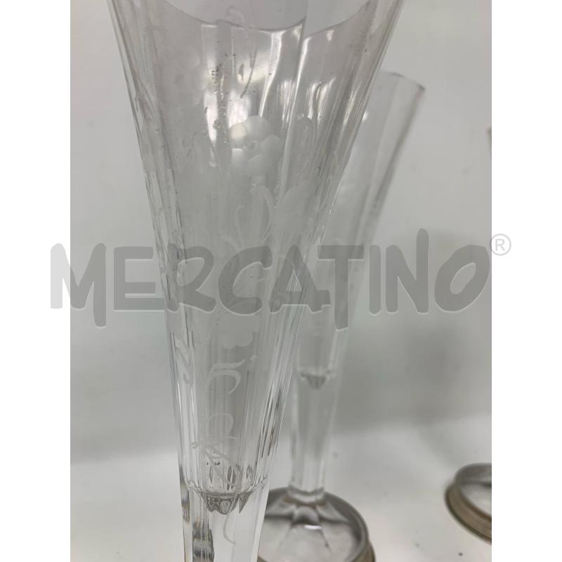 SET FLUTE CONICI CRISTALLO SFACCETTATI BASE SILVER  | Mercatino dell'Usato Roma re di roma 4