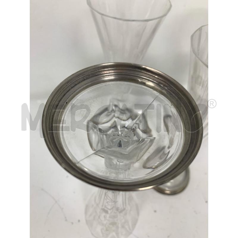 SET FLUTE CONICI CRISTALLO SFACCETTATI BASE SILVER  | Mercatino dell'Usato Roma re di roma 5