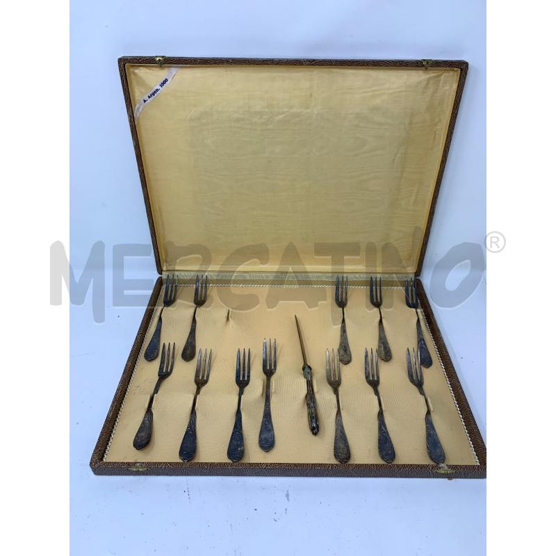 SET FORCHETTE DA DOLCE MANICO DEC ARG 1000 | Mercatino dell'Usato Roma re di roma 1