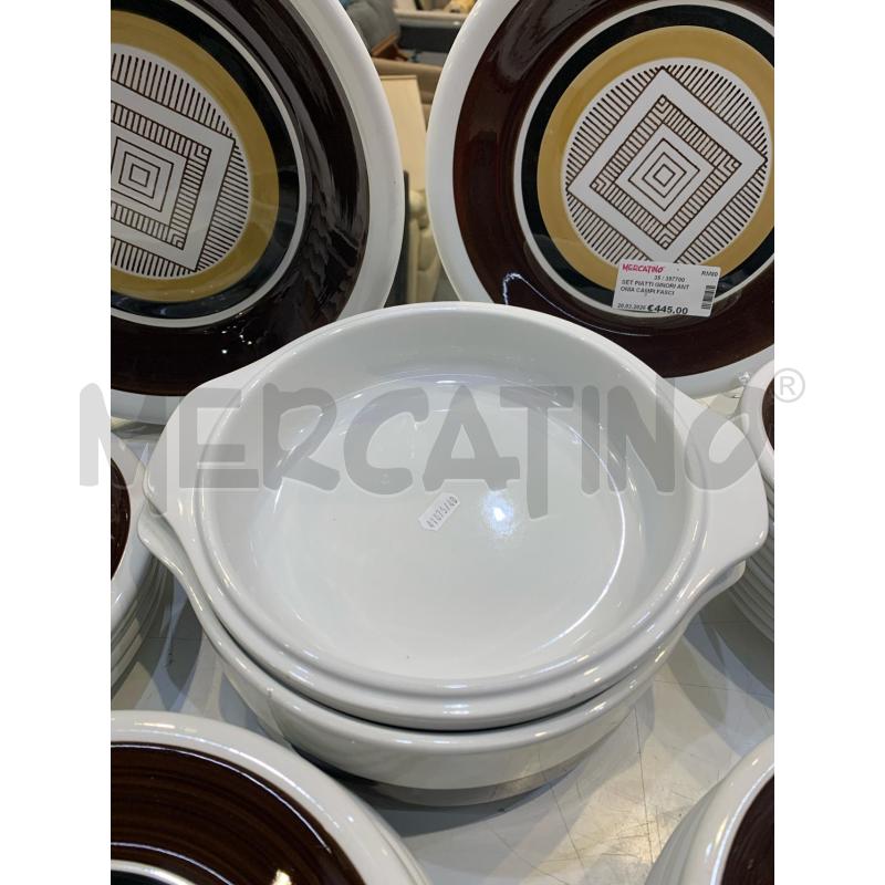 SET PIATTI GINORI ANTONIA CAMPI FASCIA MARRONE DISEGNO GEOMETRICO | Mercatino dell'Usato Roma re di roma 3