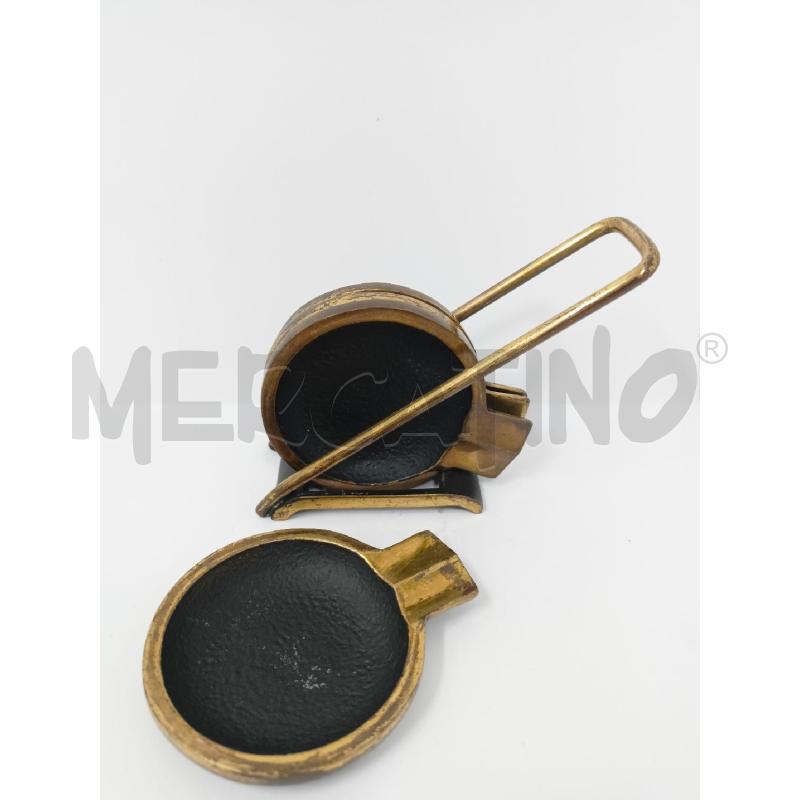SET POSACENERE DA GIOCO OTTONE PELLE NERA  | Mercatino dell'Usato Roma re di roma 1