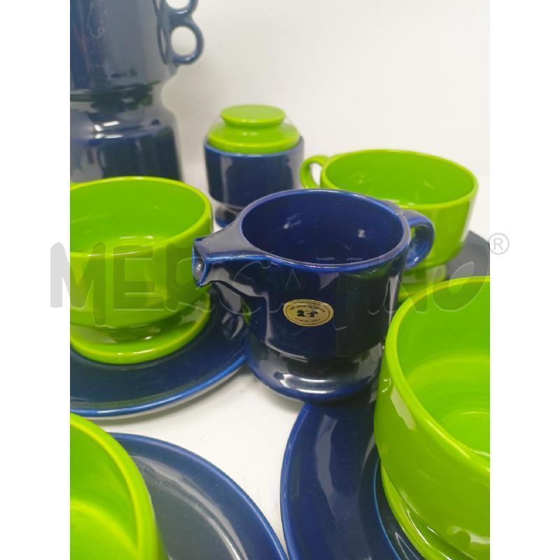 SET TAZZE BLU VERDE CERAMICA ROMANA '70 | Mercatino dell'Usato Roma re di roma 2