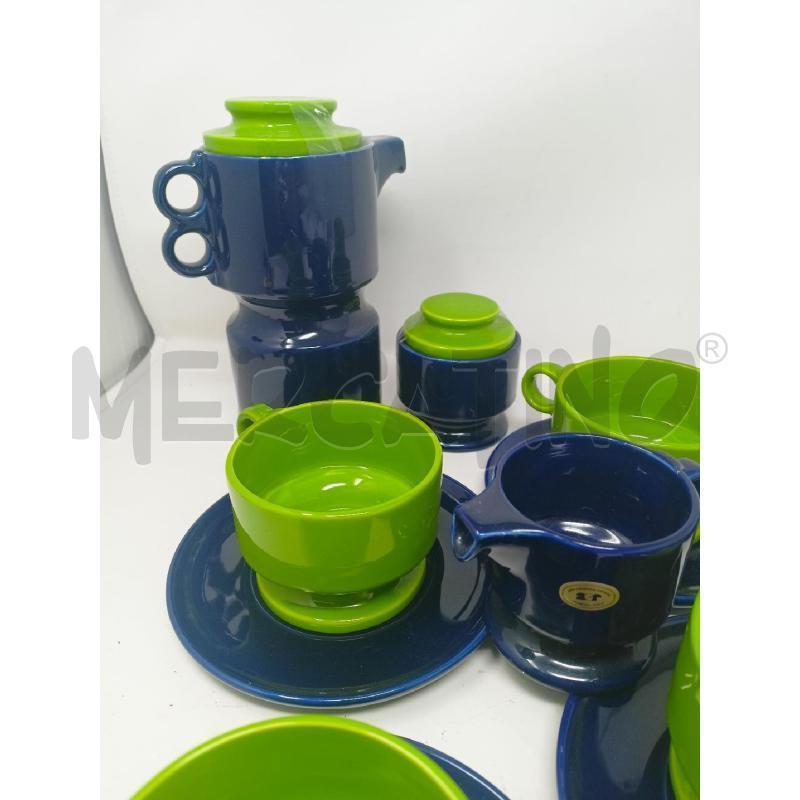 SET TAZZE BLU VERDE CERAMICA ROMANA '70 | Mercatino dell'Usato Roma re di roma 3