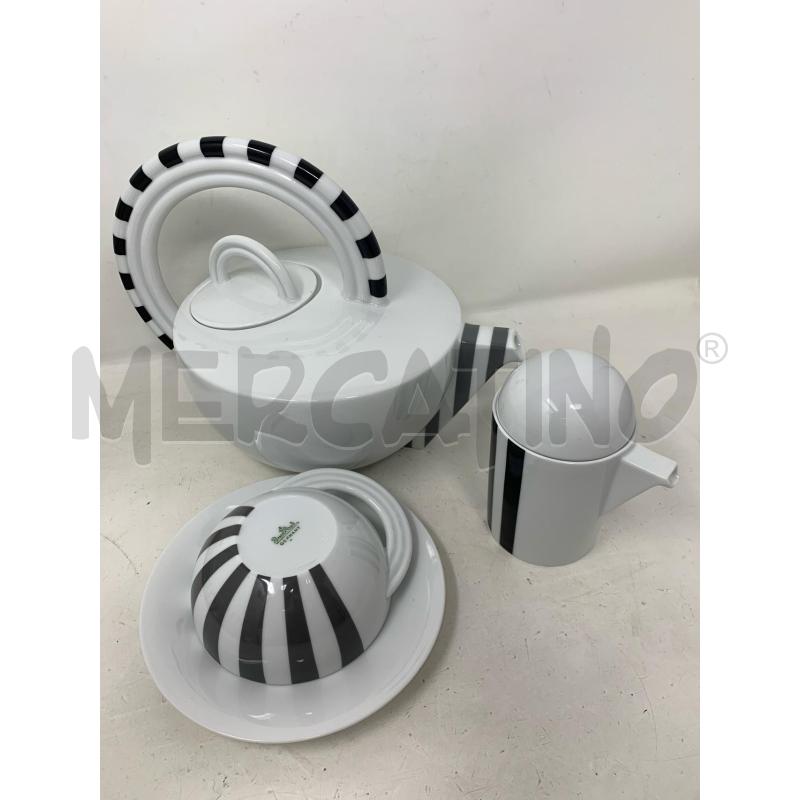 SET TAZZE ROSENTHAL CUPOLA MARIO BELLINI RIGHE BIANCHE NERE | Mercatino dell'Usato Roma re di roma 4