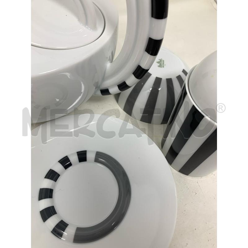 SET TAZZE ROSENTHAL CUPOLA MARIO BELLINI RIGHE BIANCHE NERE | Mercatino dell'Usato Roma re di roma 5