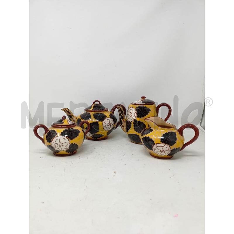 SET TEIERA CAFFETT LATT ZUCC AQUILA FIORI FONDO GIALLO | Mercatino dell'Usato Roma re di roma 1