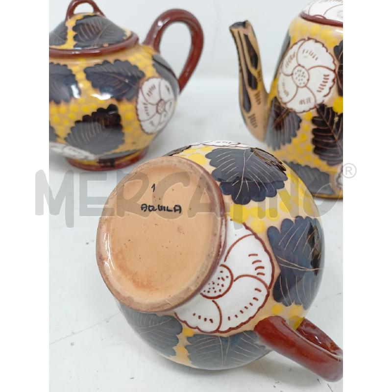 SET TEIERA CAFFETT LATT ZUCC AQUILA FIORI FONDO GIALLO | Mercatino dell'Usato Roma re di roma 3