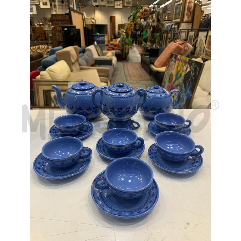 SET THE CERAMICA AZZURRA DEC RICCIOLI BLU | Mercatino dell'Usato Roma re di roma 1