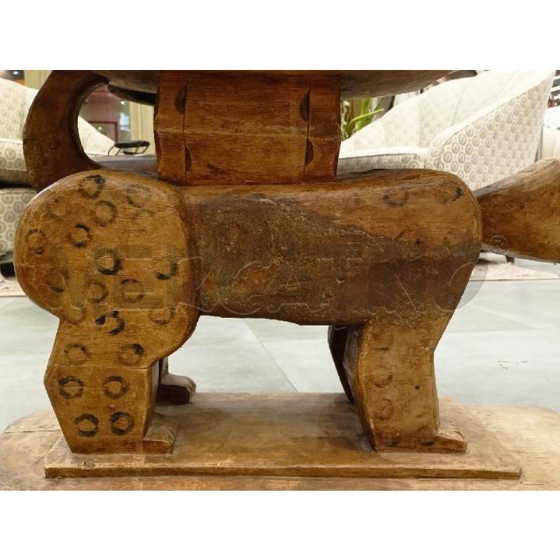 SGABELLO ETNICO INT LEGNO BASS ANIMALE LEOPARD GHEPARD | Mercatino dell'Usato Roma re di roma 3