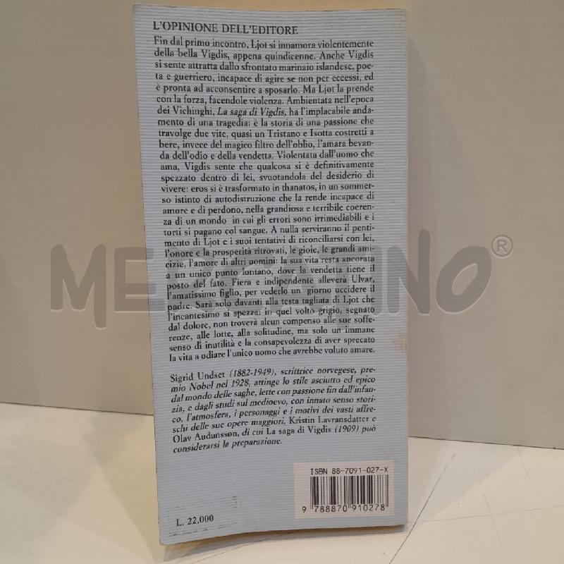SIGRID UNDSET LA SAGA DI VIGDIS 2000 IPERBOREA | Mercatino dell'Usato Roma re di roma 4