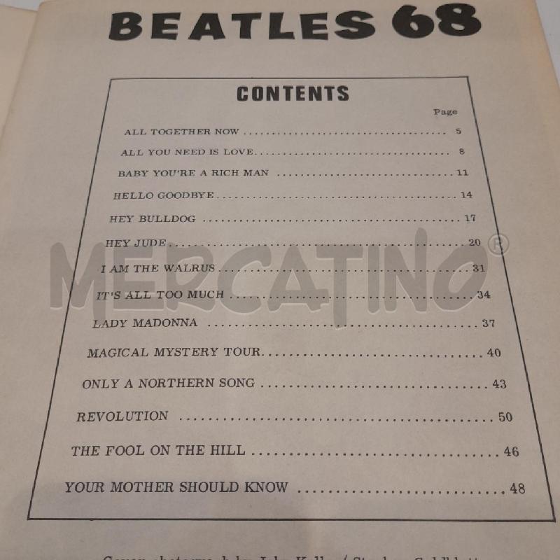 SPARTITI THE BEATLES 68 SOUVENIR SONG ALBUM | Mercatino dell'Usato Roma re di roma 3
