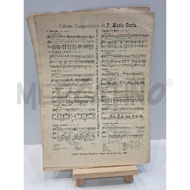 SPARTITO SERENATA MEDIOEVALE MARIO COSTA SOCIETÀ MUSICALE NAPOLITANA PRIMI 900 | Mercatino dell'Usato Roma re di roma 4