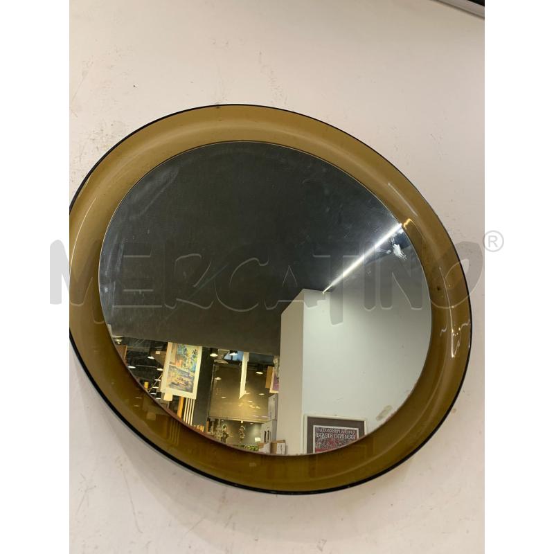 SPECCHIO TONDO GUZZINI CORNICE MARRONE | Mercatino dell'Usato Roma re di roma 1