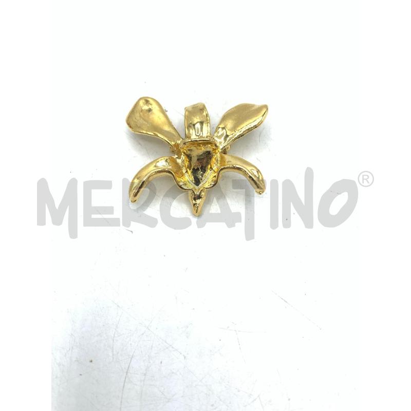 SPILLA CIONDOLO ORCHIDEA DORATA | Mercatino dell'Usato Roma re di roma 2