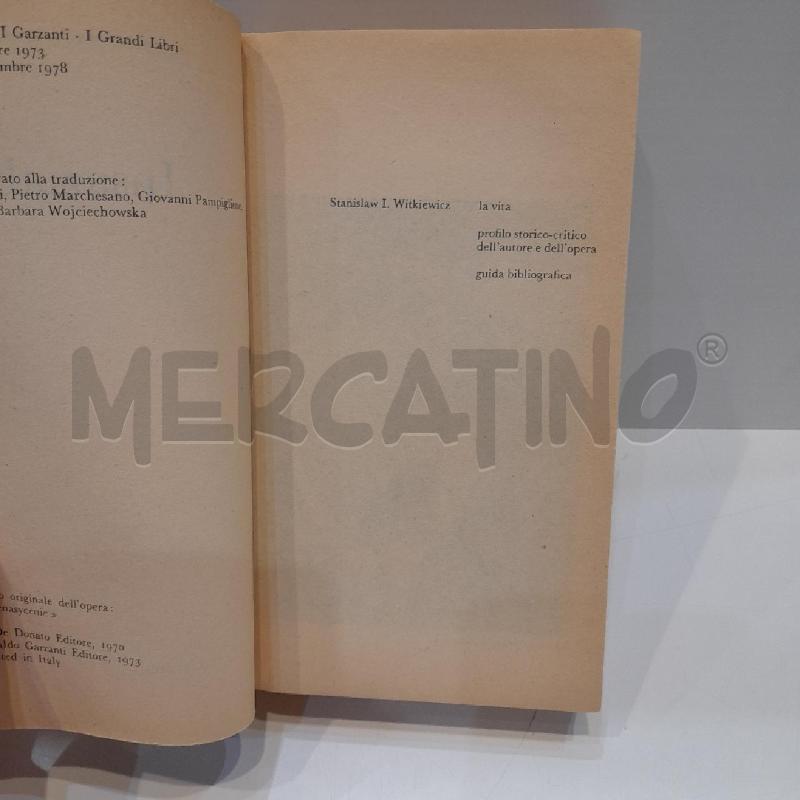 STANISLAW I. WITKKIEWICZ INSAZIABILITÀ GARZANTI | Mercatino dell'Usato Roma re di roma 4