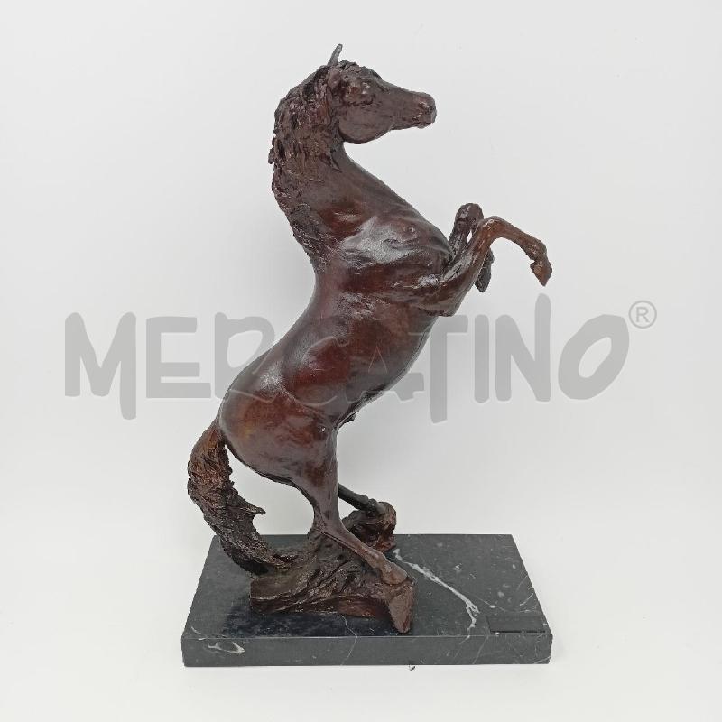 STATUA BRONZO CAVALLO D GARCIA BASE MARMO NERO | Mercatino dell'Usato Roma re di roma 1