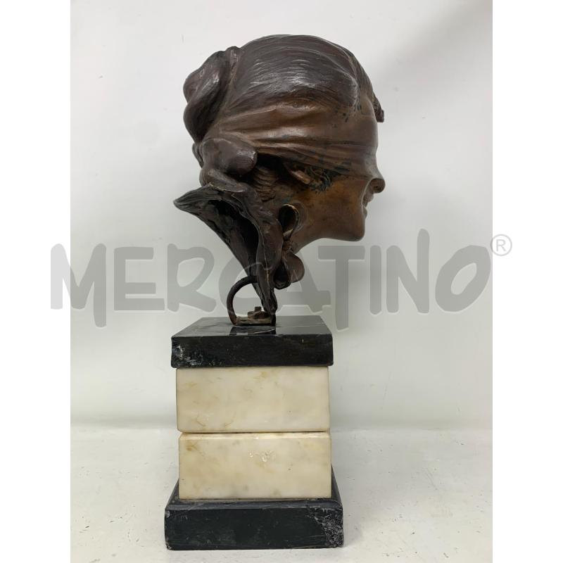 STATUA BRONZO DEA BENDATA BASE MARMO OROLOGIO CUBICO  | Mercatino dell'Usato Roma re di roma 3