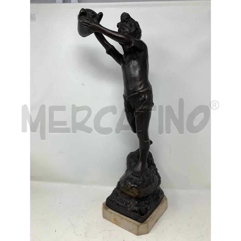STATUA BRONZO SCUGNIZZO ACQUAIOLO BASE MARMO | Mercatino dell'Usato Roma re di roma 1