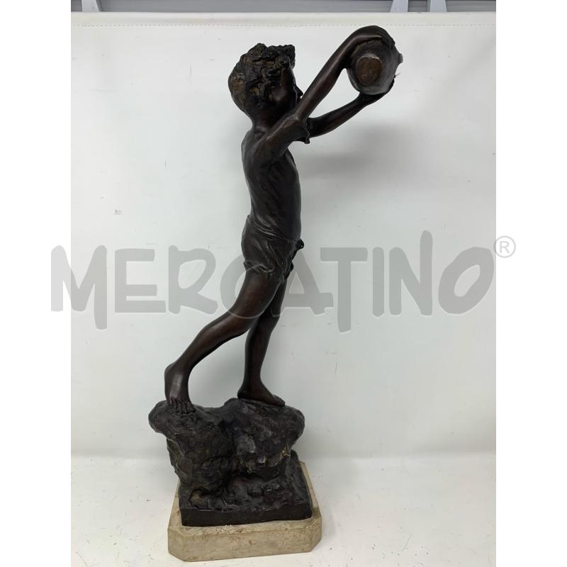 STATUA BRONZO SCUGNIZZO ACQUAIOLO BASE MARMO | Mercatino dell'Usato Roma re di roma 2