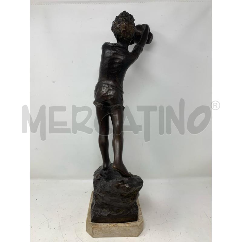 STATUA BRONZO SCUGNIZZO ACQUAIOLO BASE MARMO | Mercatino dell'Usato Roma re di roma 5
