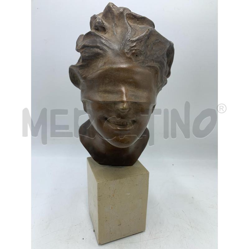 STATUA BRONZO TESTA DEA FORTUNA BASE MARMO | Mercatino dell'Usato Roma re di roma 1